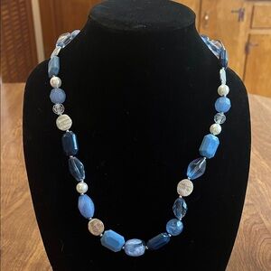 Paparazzi Blue and Silver Beaded Necklace